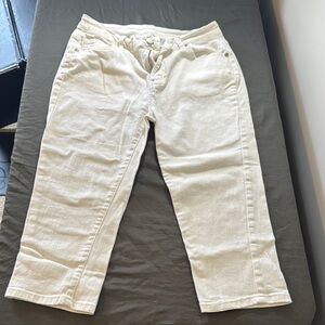 Women's Cream Cropped Jeans